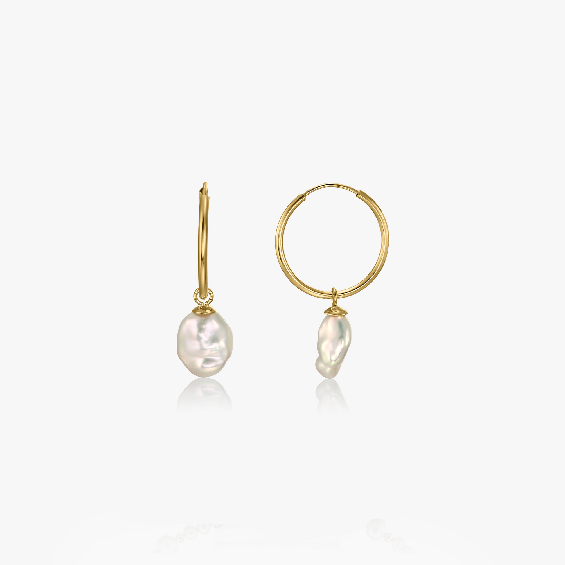 Rhonda Gold Earrings - Natural Pearls - Indira