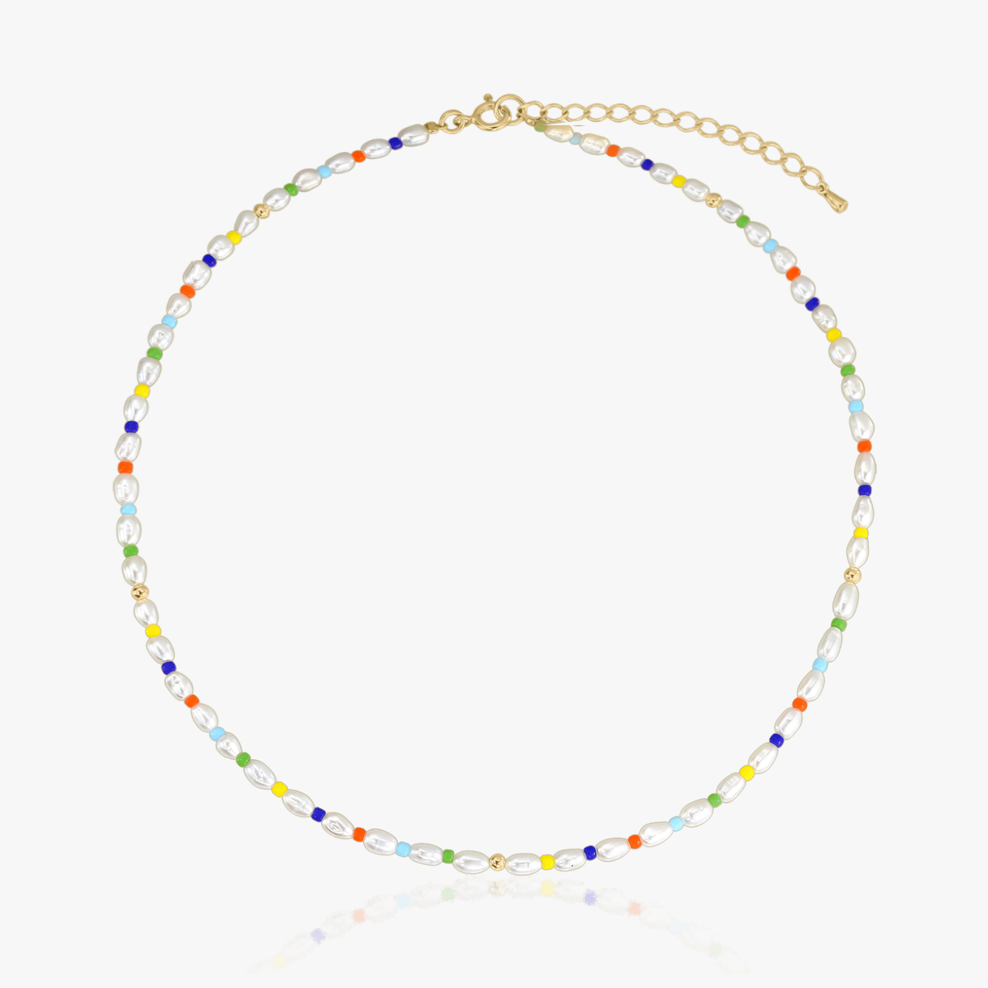 Golden Alaia Silver Necklace - Natural Pearls - Indira