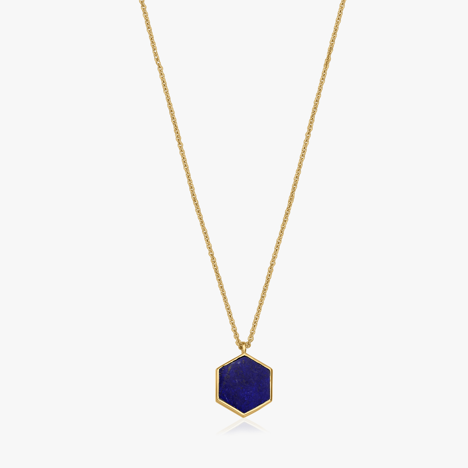 Golden Charlotte Silver Necklace - Lapis Lazuli - Indira