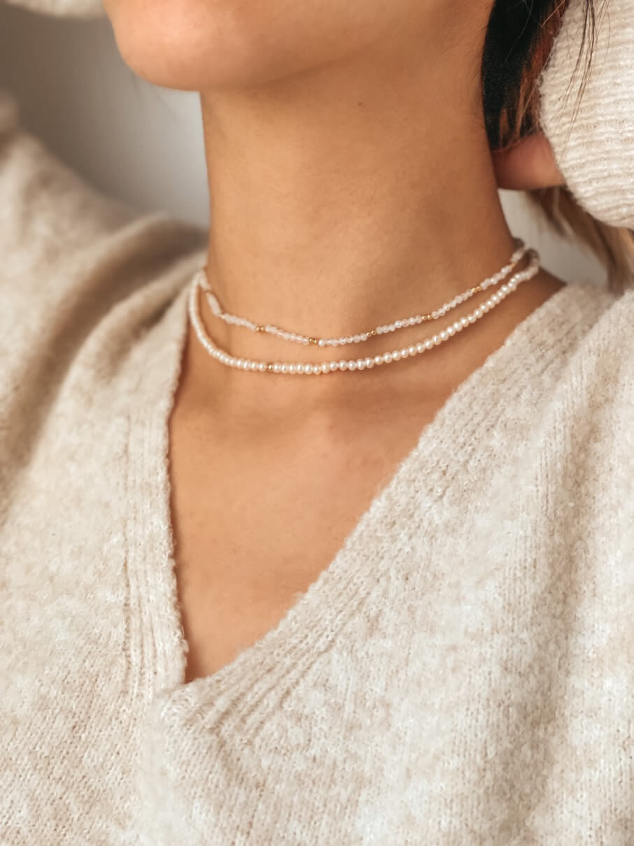 Golden SummerScape Silver Necklace – Moonstone - Indira