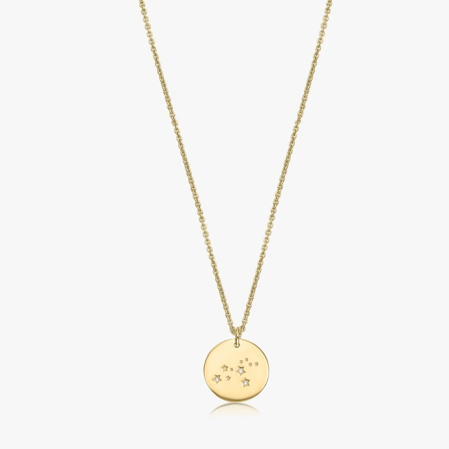 Golden Zodiac Silver Necklace - Leo - Indira