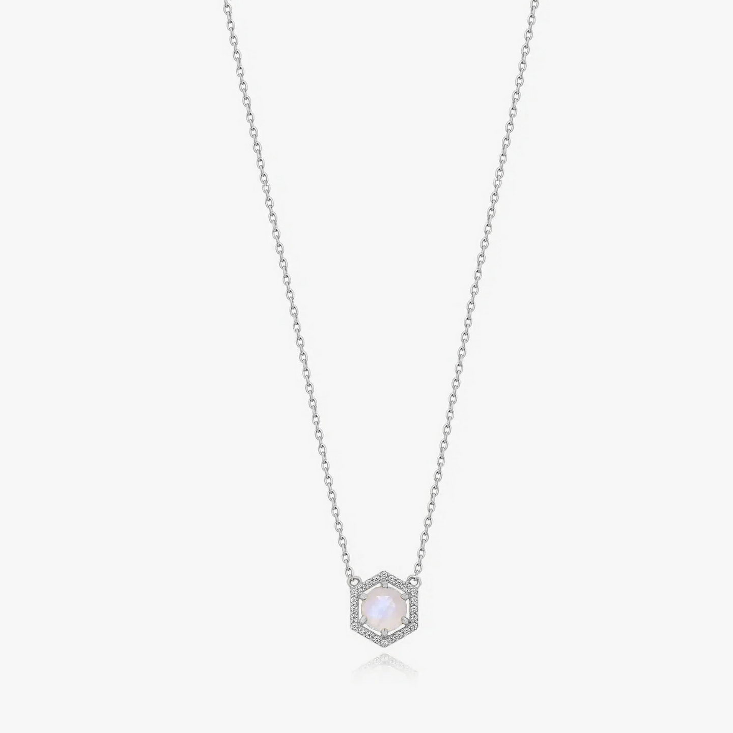 Lucy Silver Necklace - Moonstone - Indira