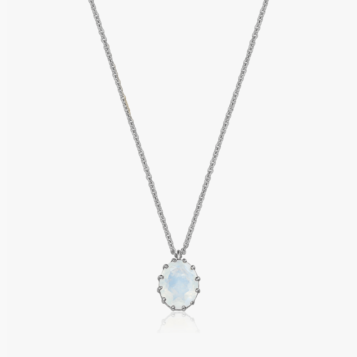 Serene Silver Necklace - Moonstone - Indira