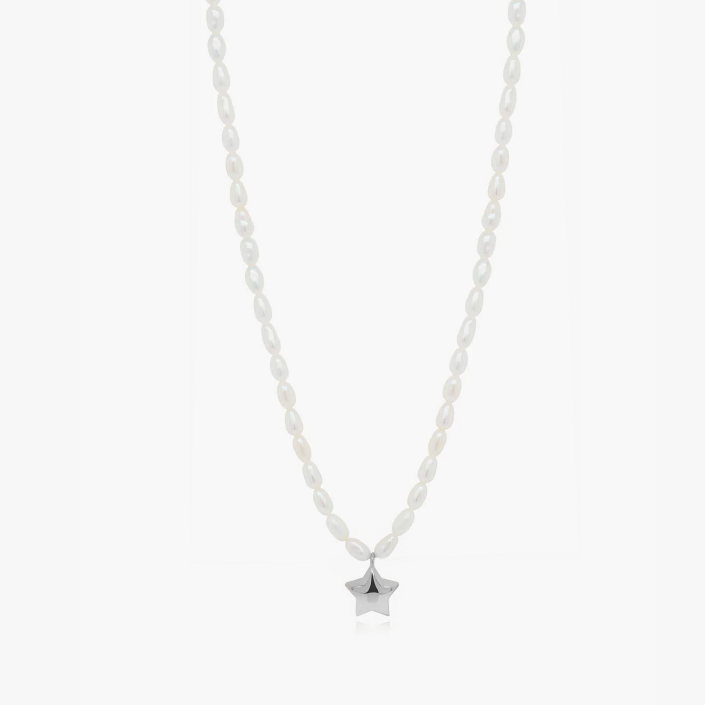 Tiana Silver Necklace - Natural Pearls - Indira