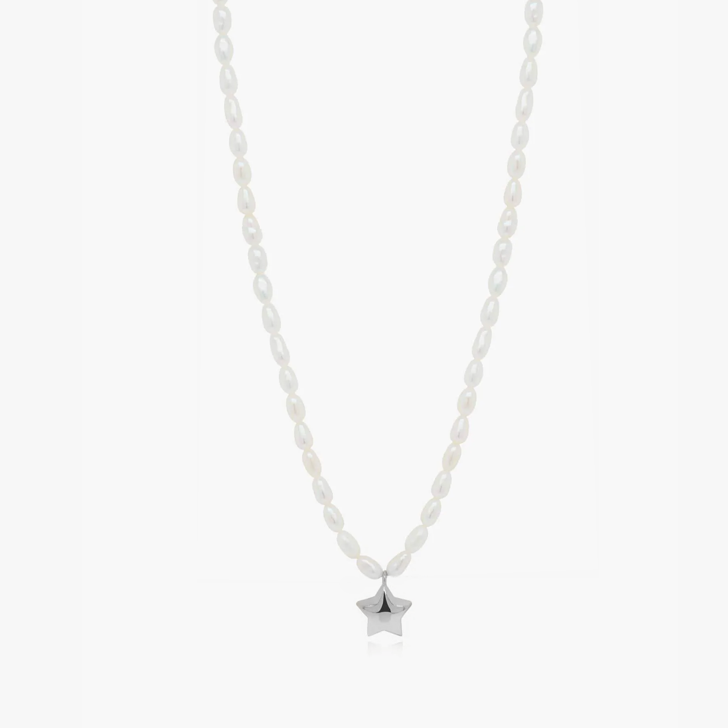 Tiana Silver Necklace - Natural Pearls - Indira