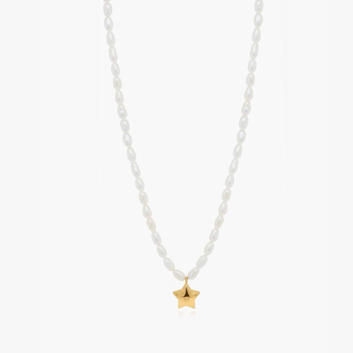 Tiana Golden Silver Necklace - Natural Pearls - Indira