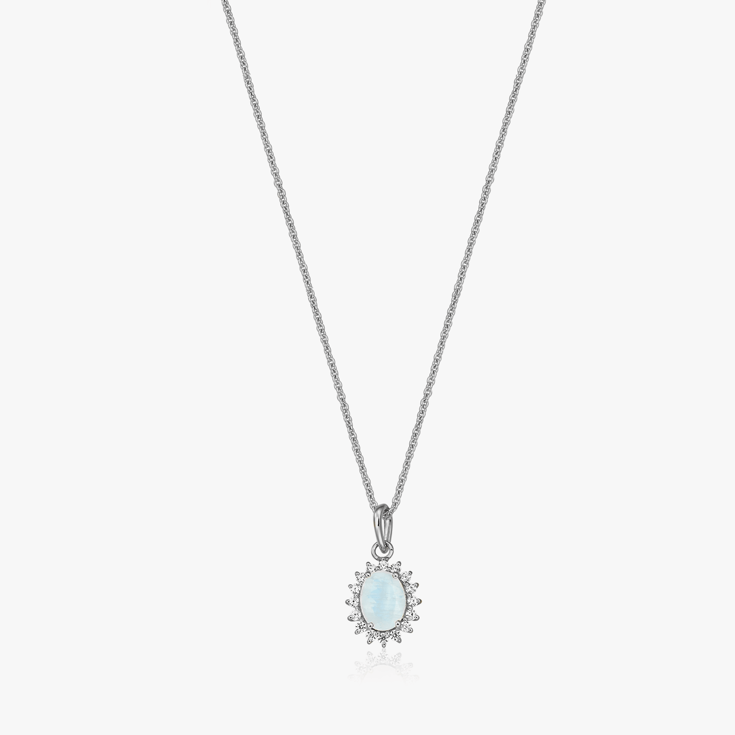Virtue Silver Necklace - Moonstone - Indira