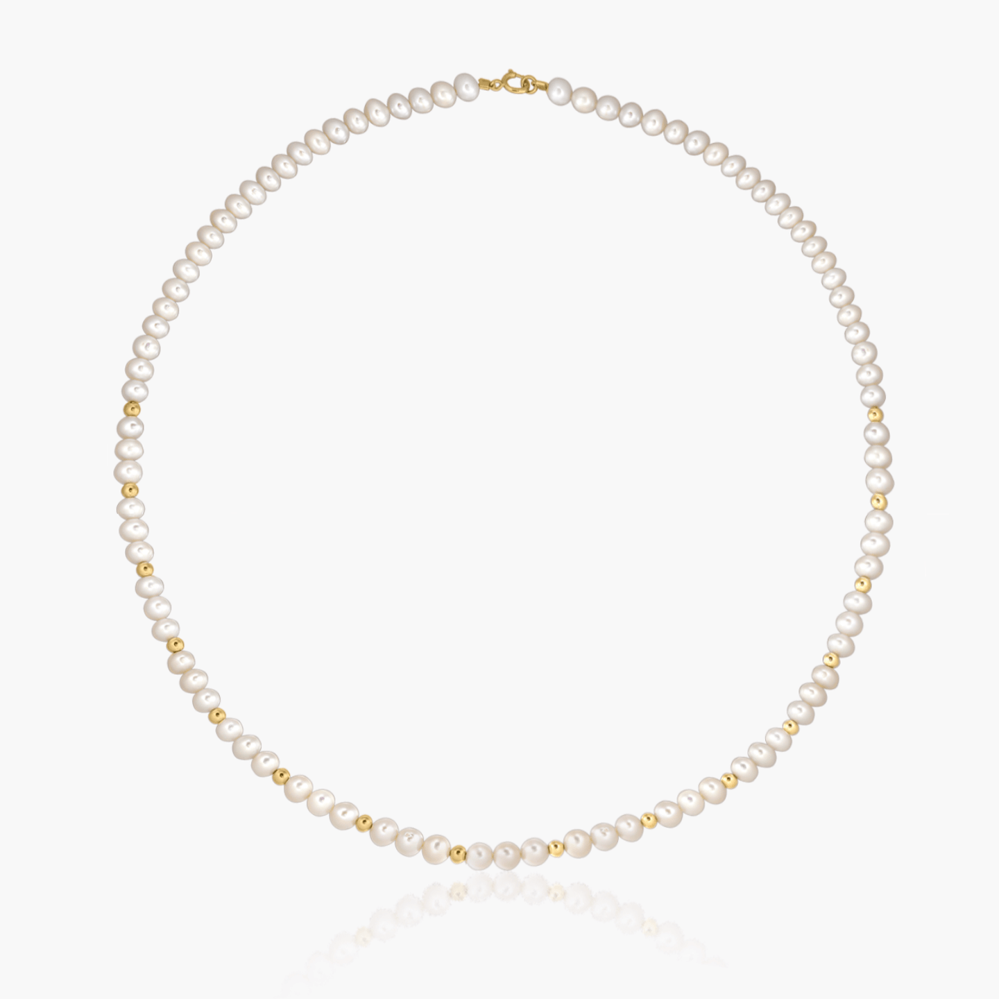 Golden Sonet Gold Necklace - Natural Pearls - Indira