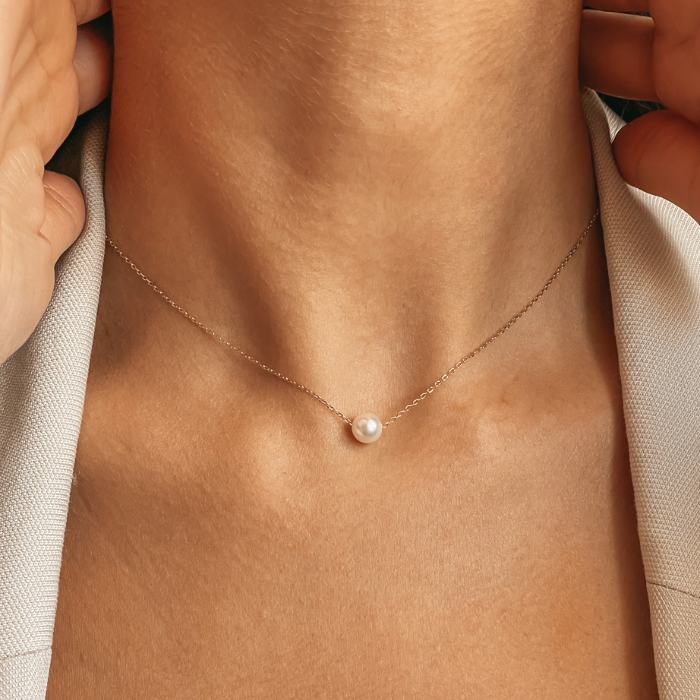 Golden Ruth Silver Necklace - Natural Pearls - Indira