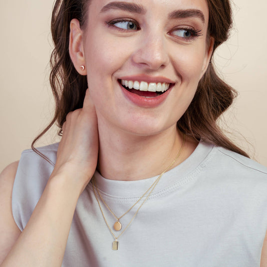 Pandantiv din aur Rectangle - gravabil - Indira