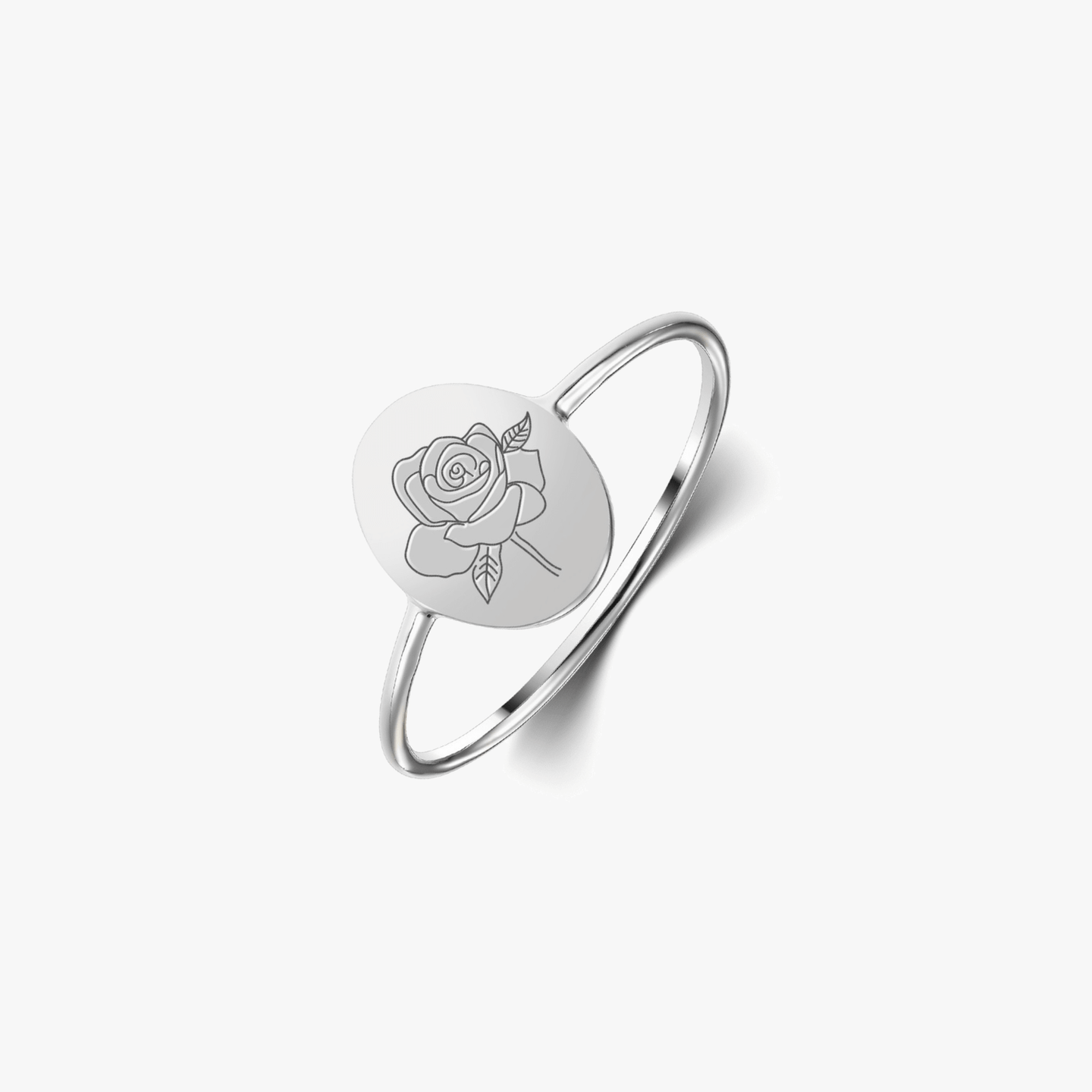 Silver Birth Flower Ring - June Rose - Indira