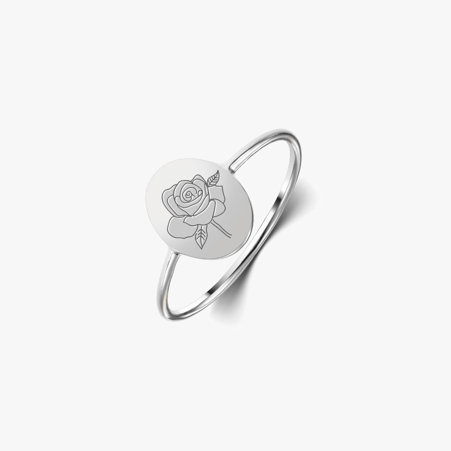 Silver Birth Flower Ring - June Rose - Indira
