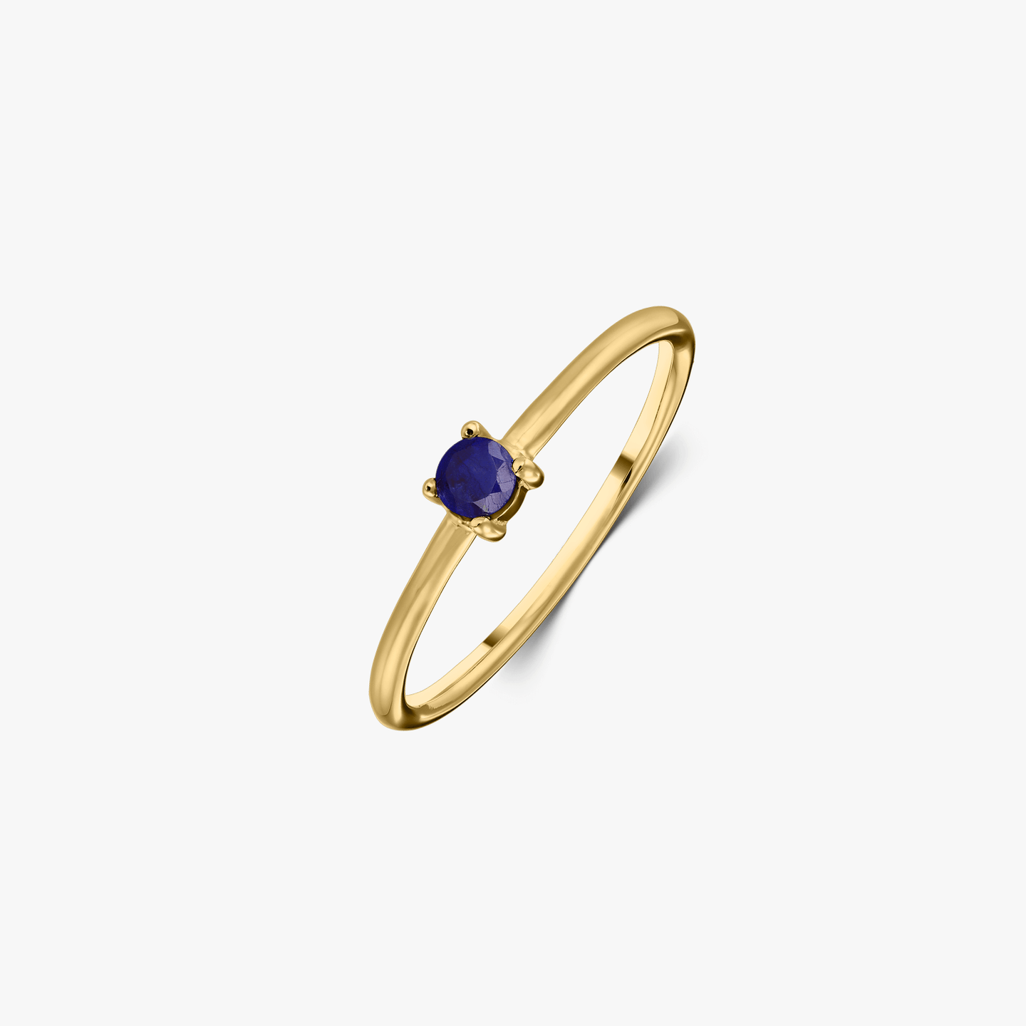 Indira Birthstone Silver Ring Golden September - Sapphire