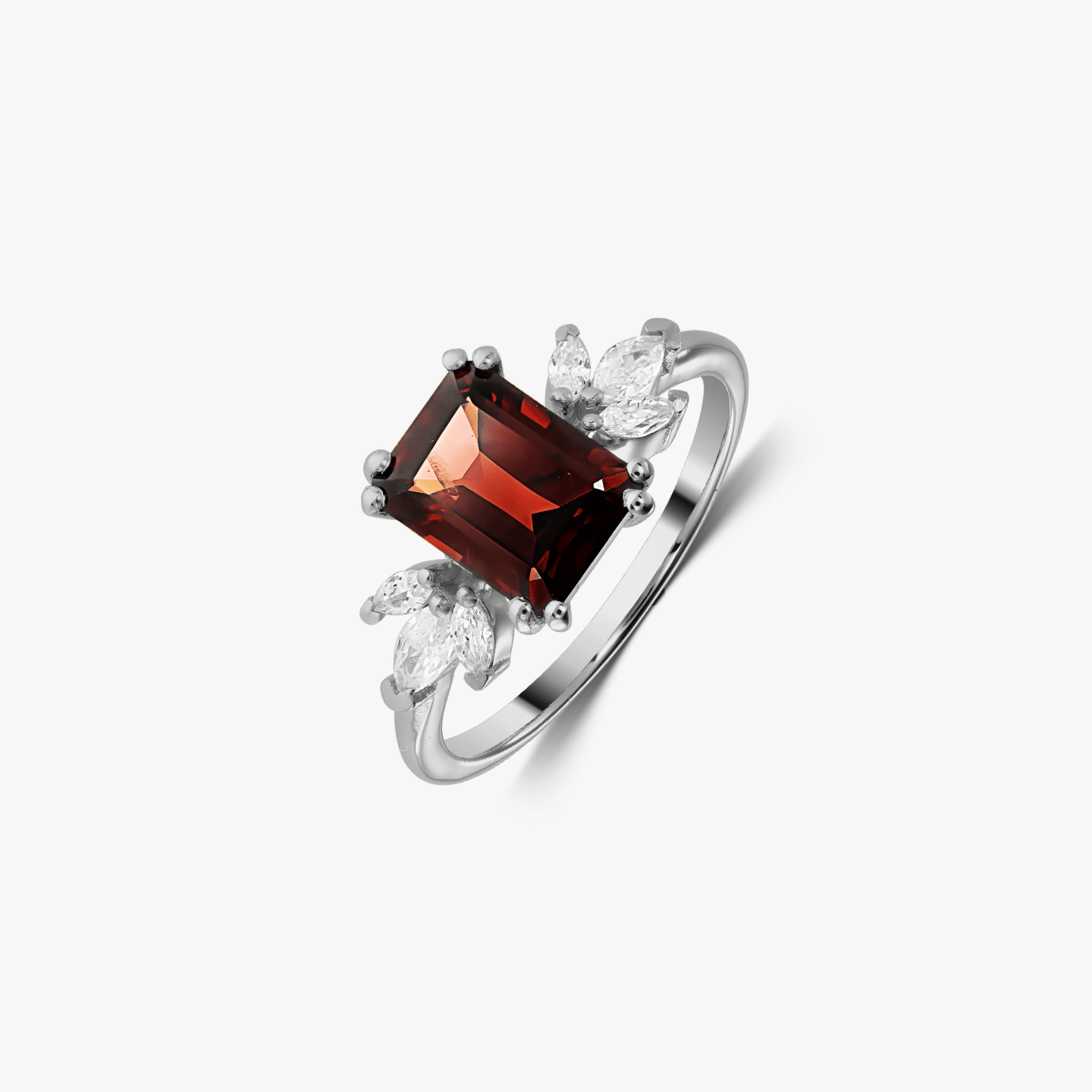 Faerie Silver Ring - Garnet - Indira
