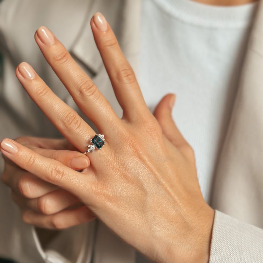 Silver Faerie Ring - London Blue Topaz - Indira