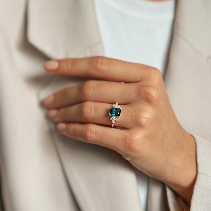 Silver Faerie Ring - London Blue Topaz - Indira