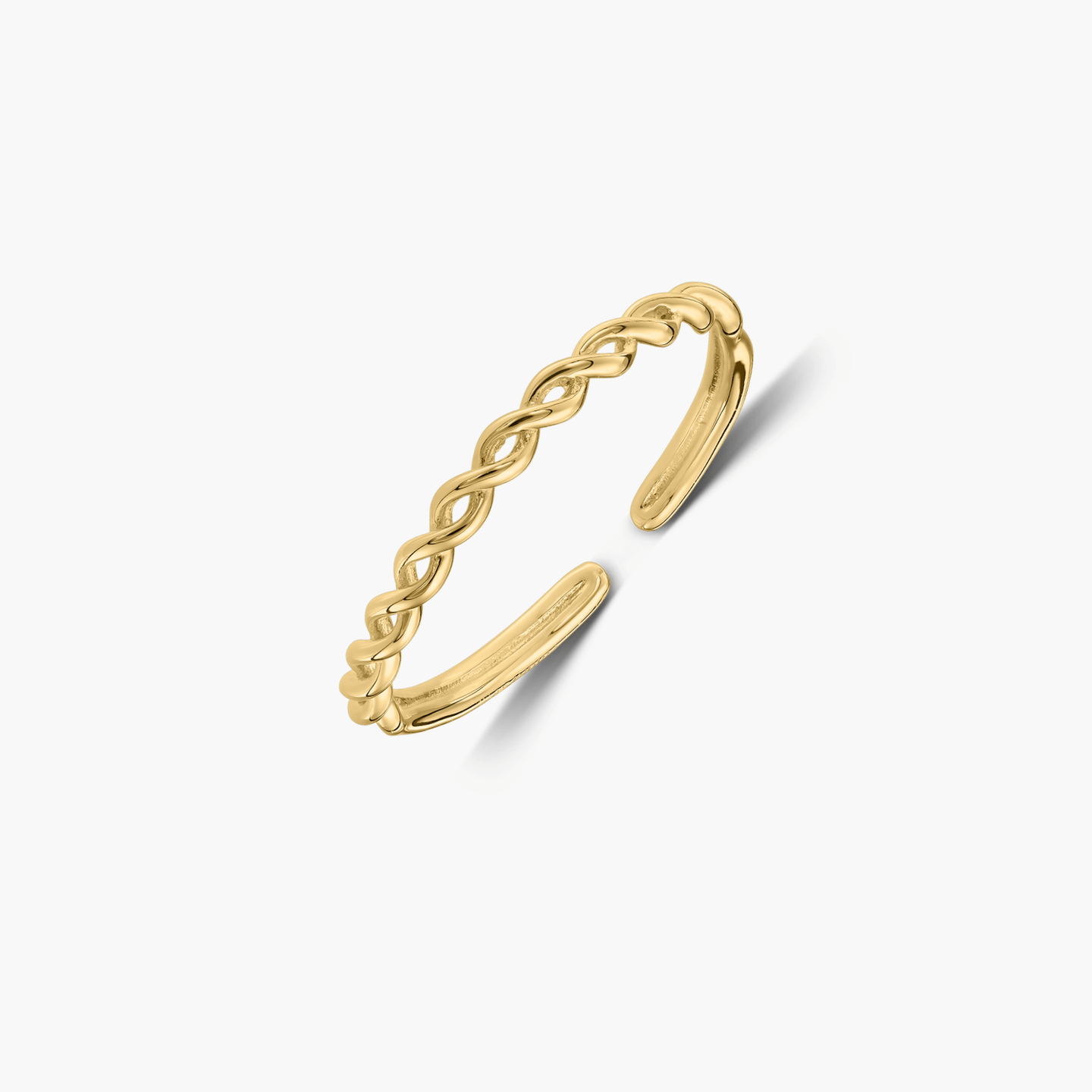 Golden Braid Band Silver Ring - Indira