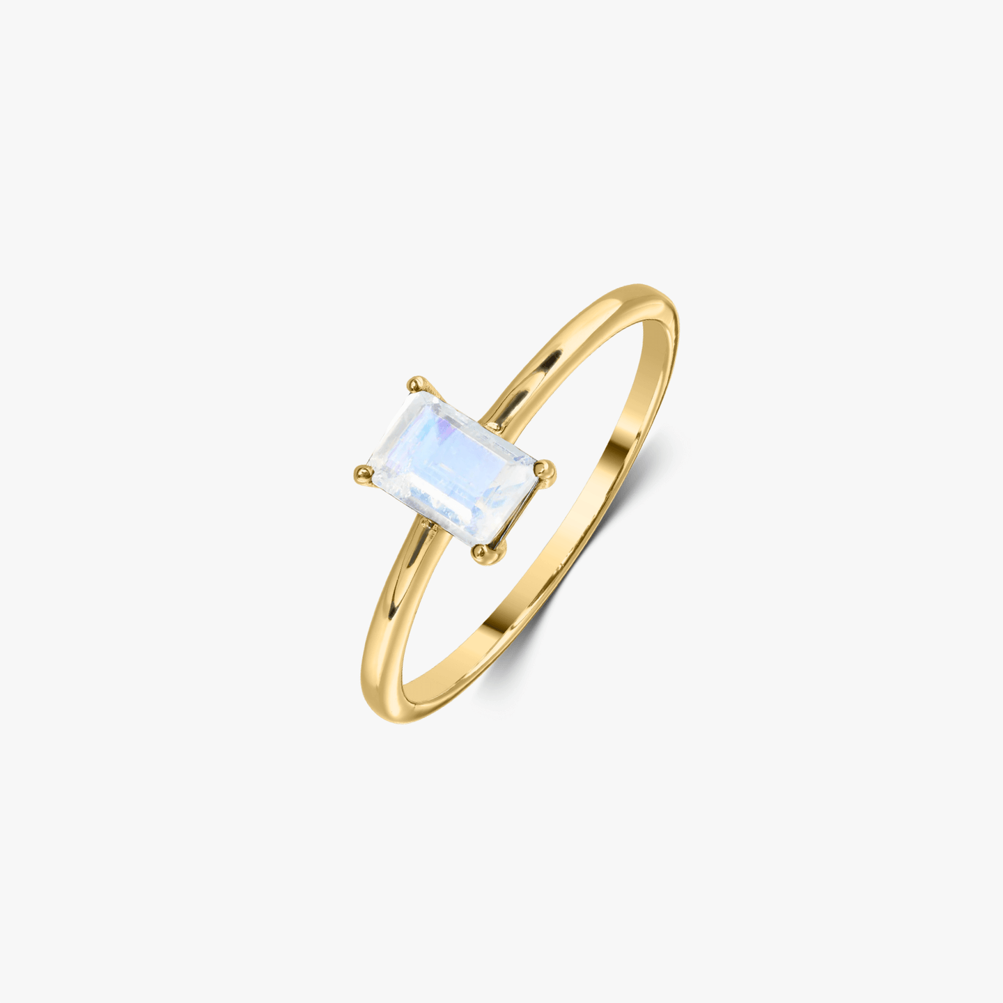 Golden Tessa Silver Ring - Moonstone - Indira
