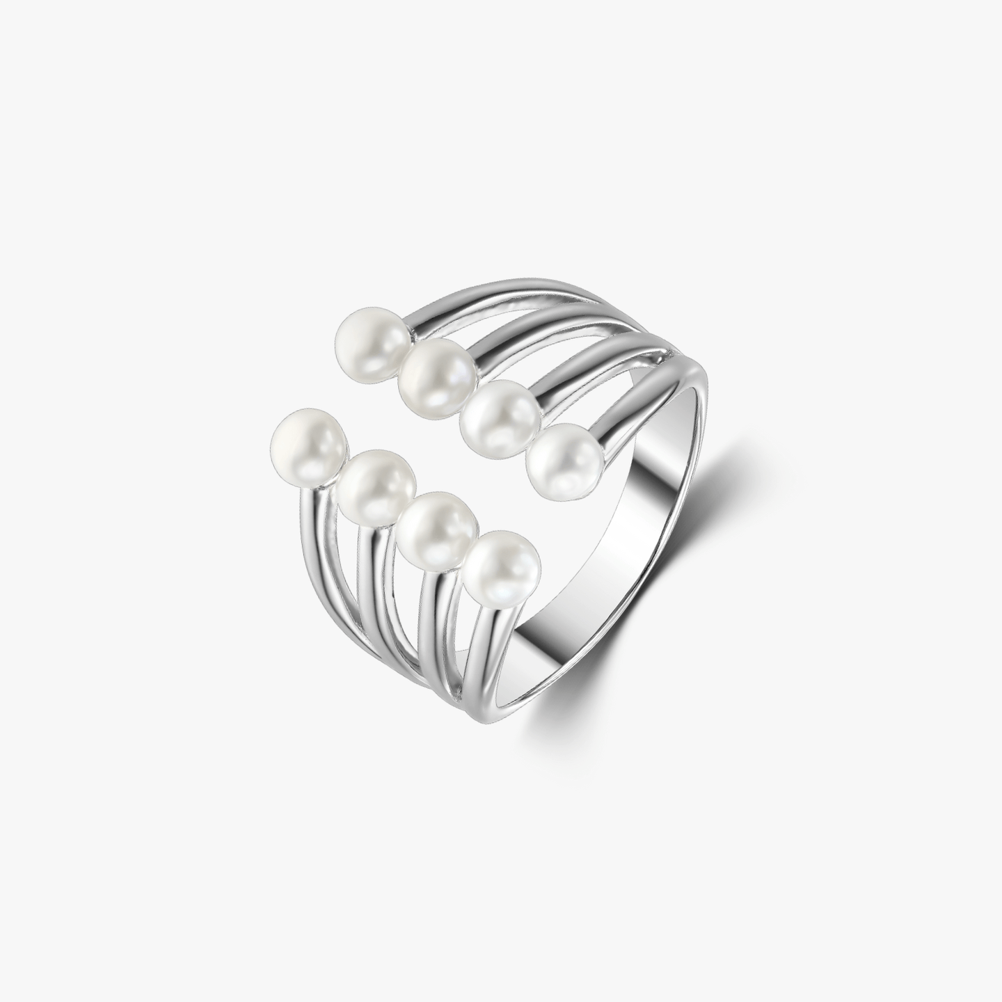 Leah Silver Ring - Natural Pearls - Indira