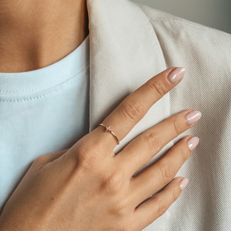 Aurora Gold Ring - Zirconium - Indira