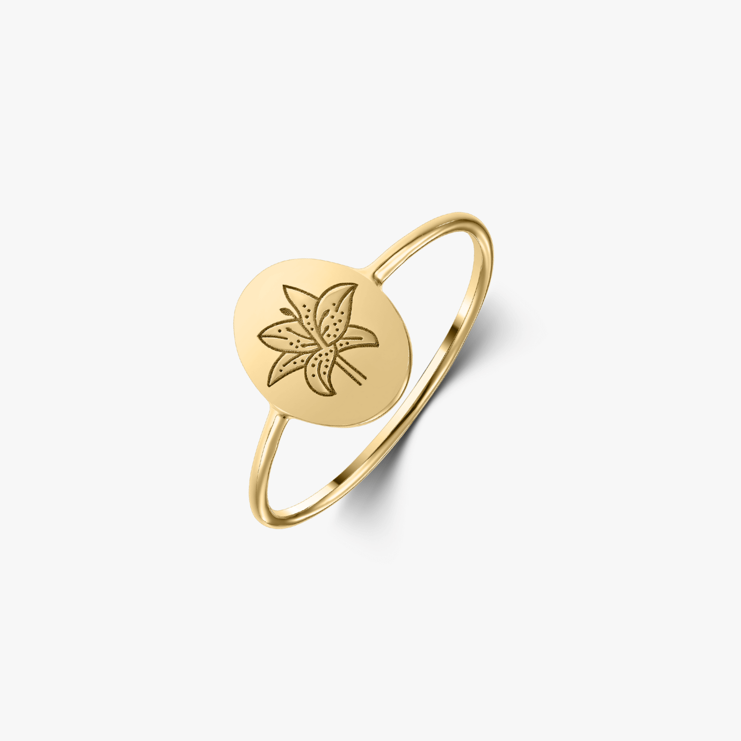 Gold Birthflower Ring - May Lily - Indira