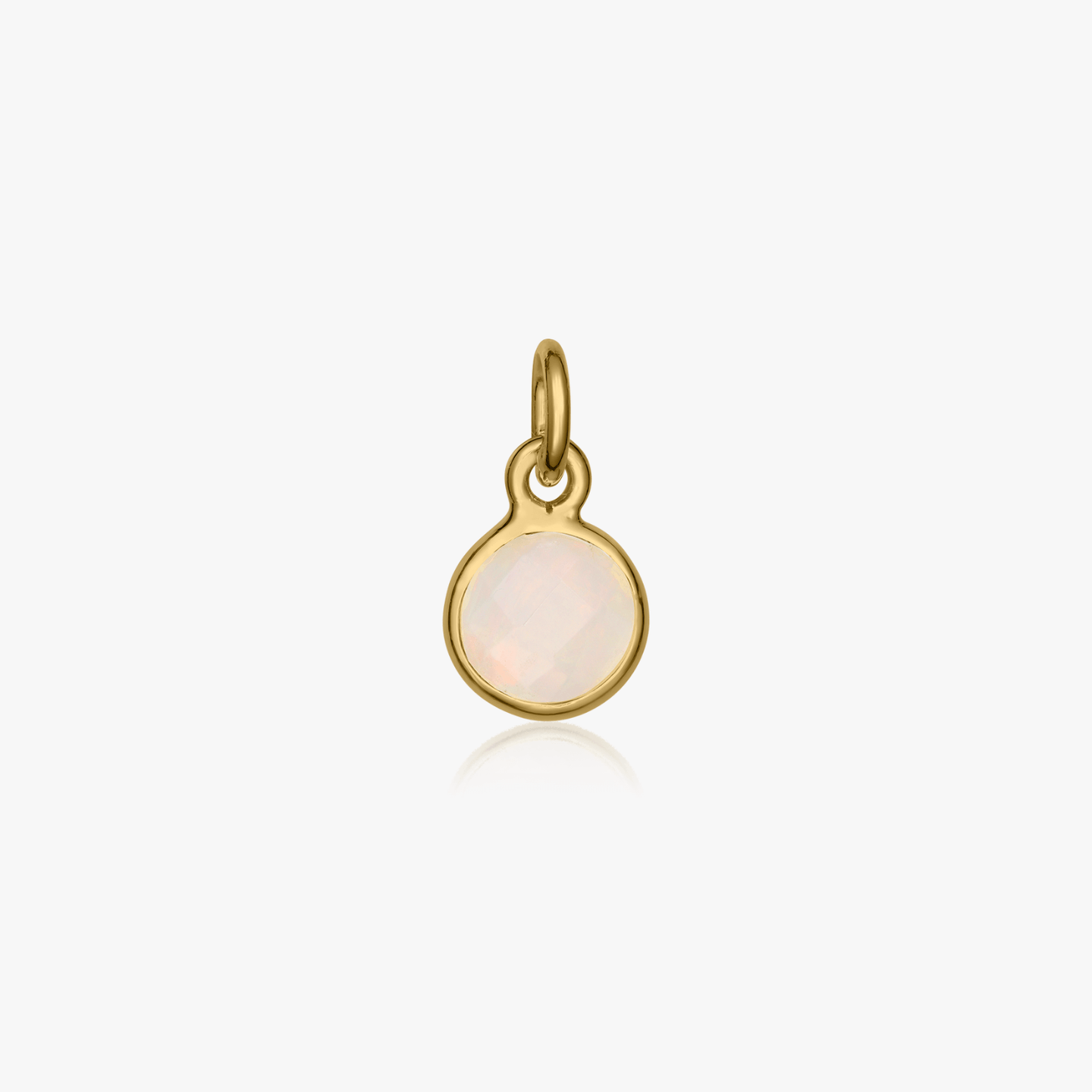 Silver Birthstone Pendant Golden October - Opal - Indira