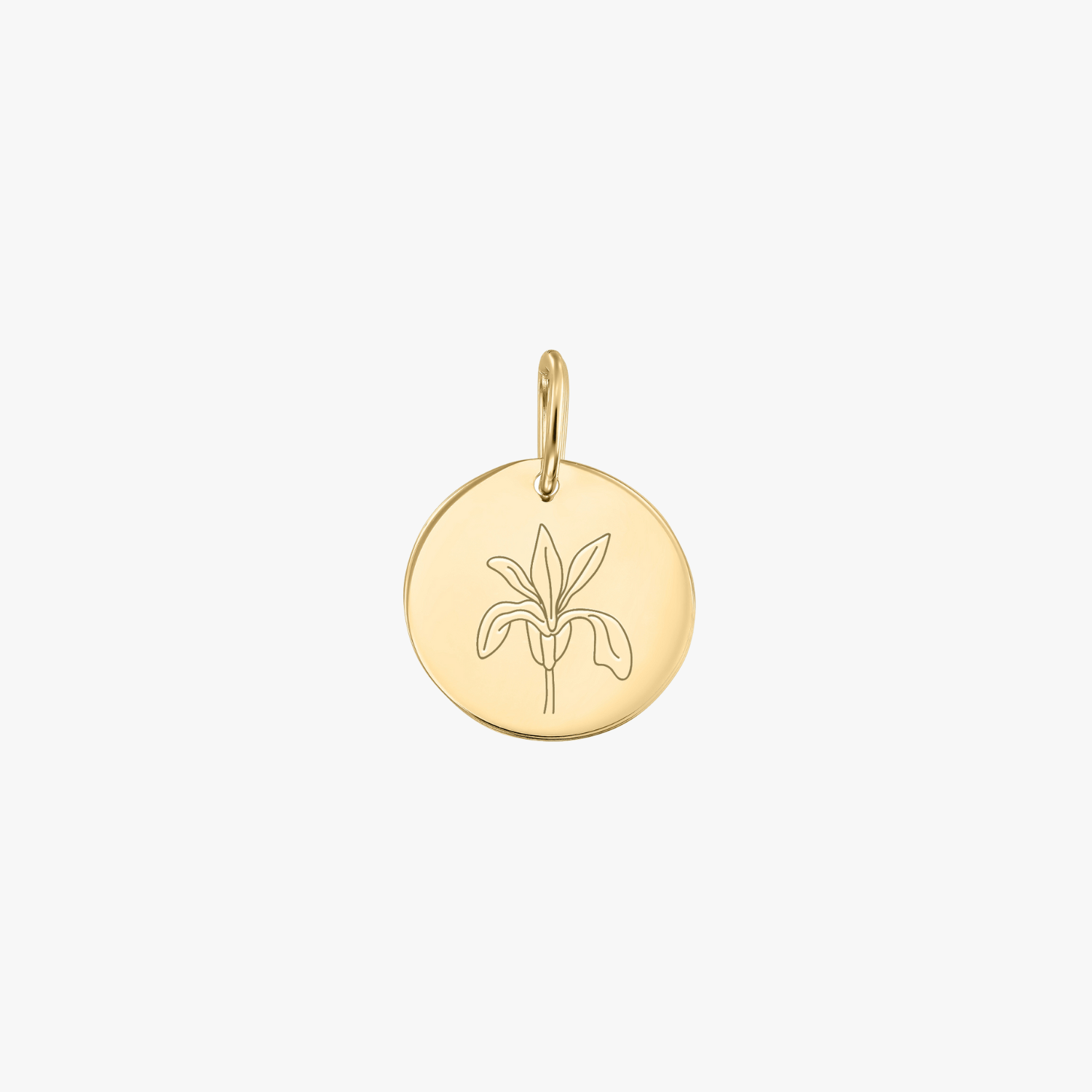 Gold Birth Flower Pendant - February Iris - Indira