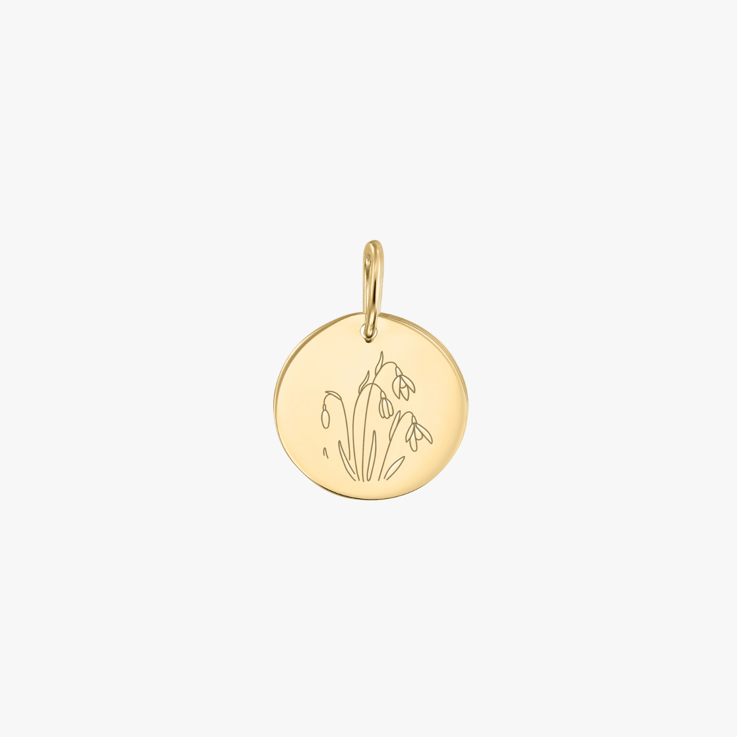 Gold Pendant Birth Flower - January Snowdrop - Indira