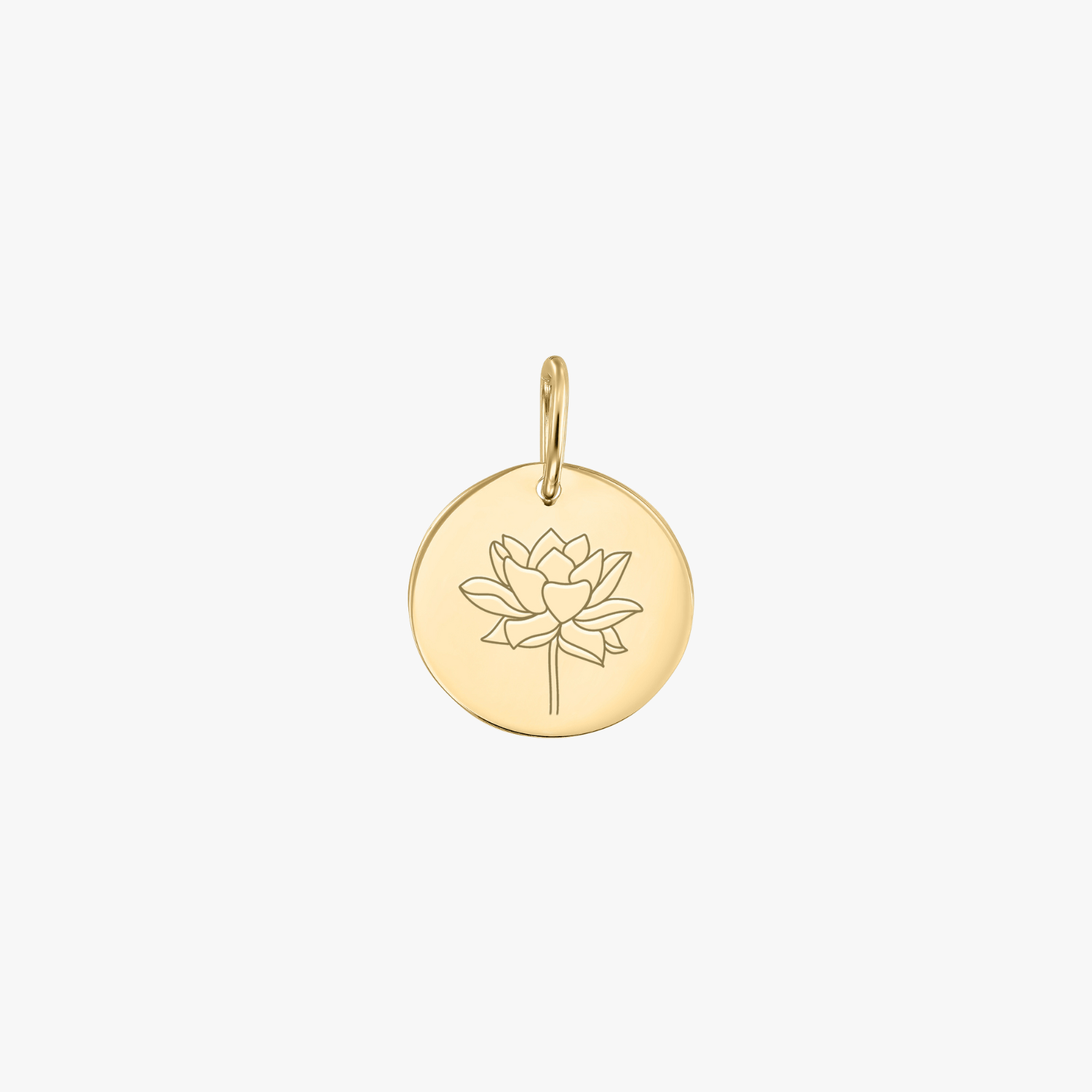 Gold Pendant Birth Flower - July Lotus - Indira