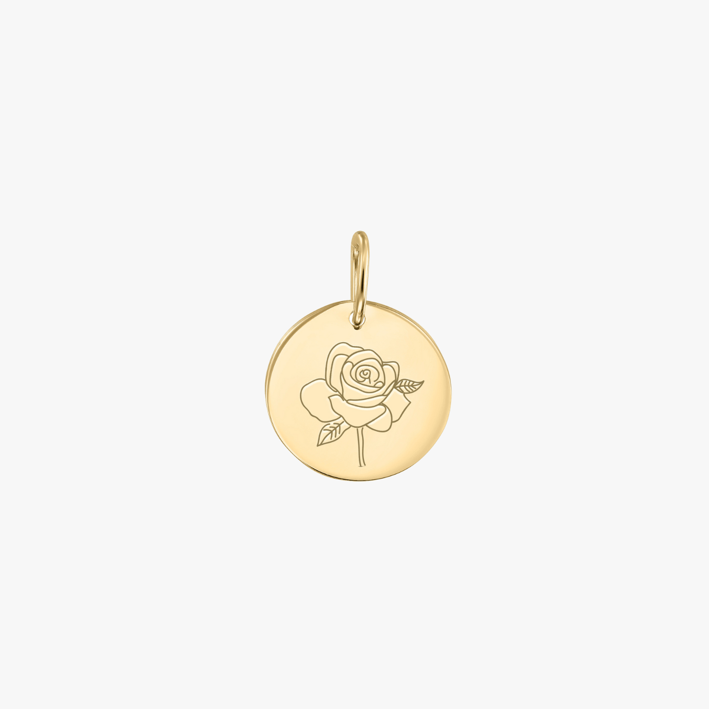 Gold Birth Flower Pendant - June Rose - Indira