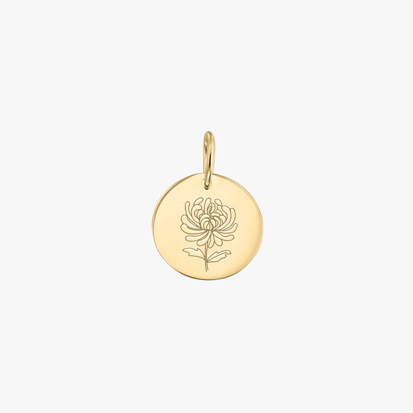 Gold Pendant Birth Flower - November Chrysanthemum - Indira