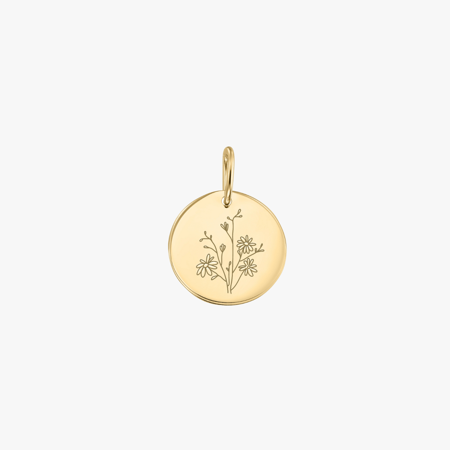 Gold Birth Flower Pendant - September Aster - Indira