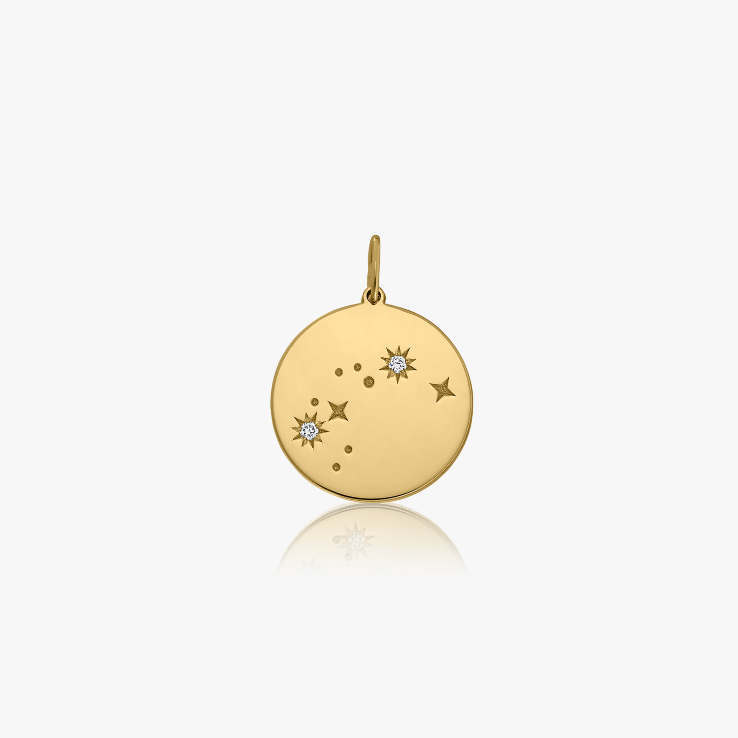 Gold Zodiac Pendant - Aquarius - Indira