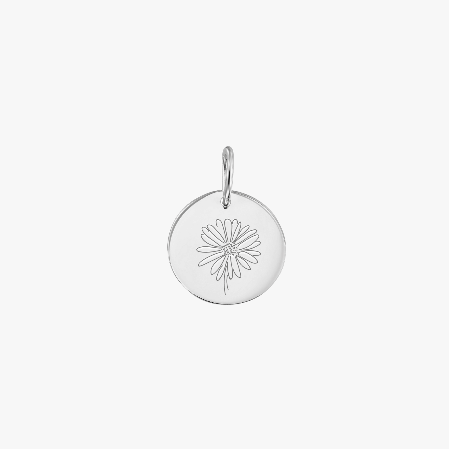 White Gold Pendant Birth Flower - April Daisy - Indira