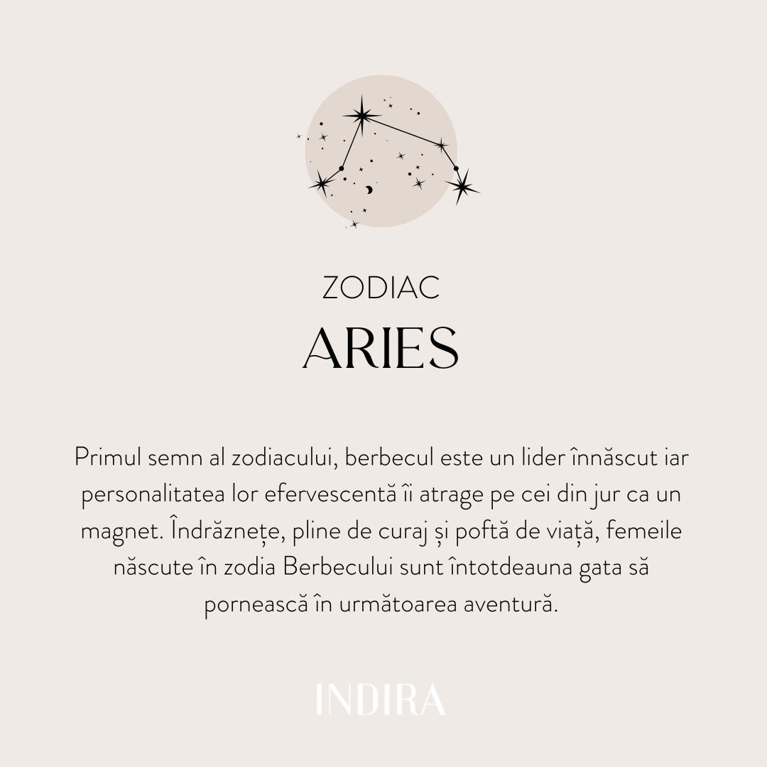 Golden Zodiac Silver Necklace - Aries - Indira