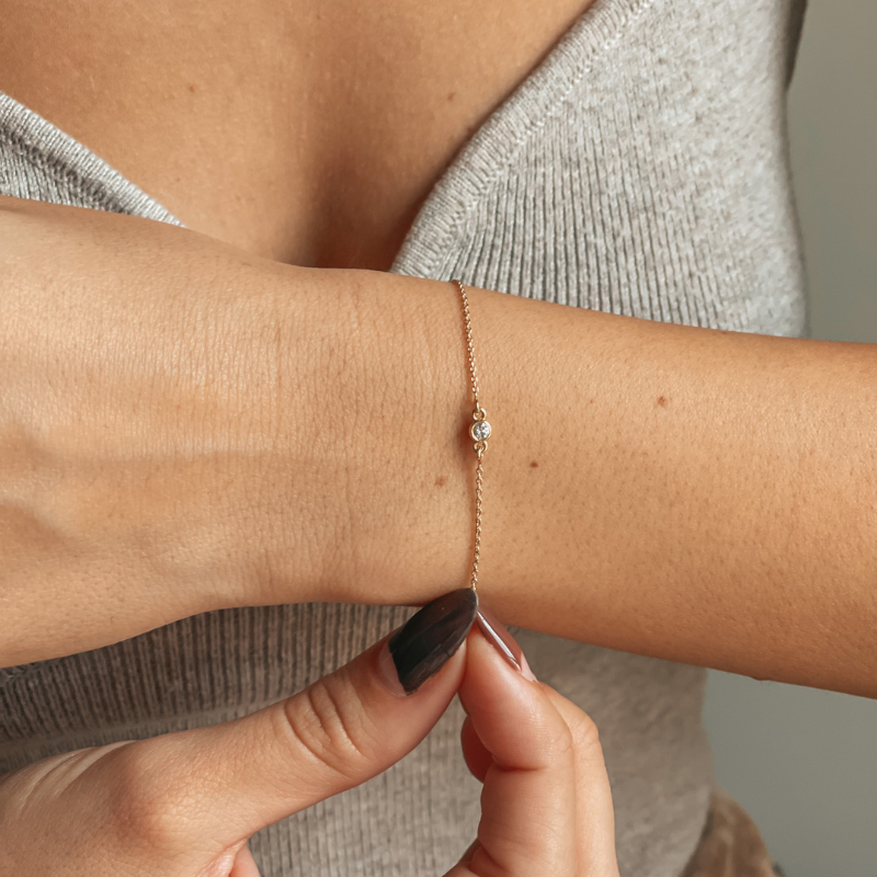 Solo Gold Bracelet - Diamonds - Indira