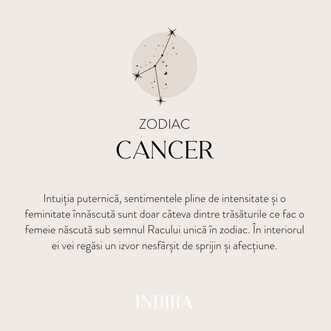 Gold Zodiac Pendant - Cancer - Indira