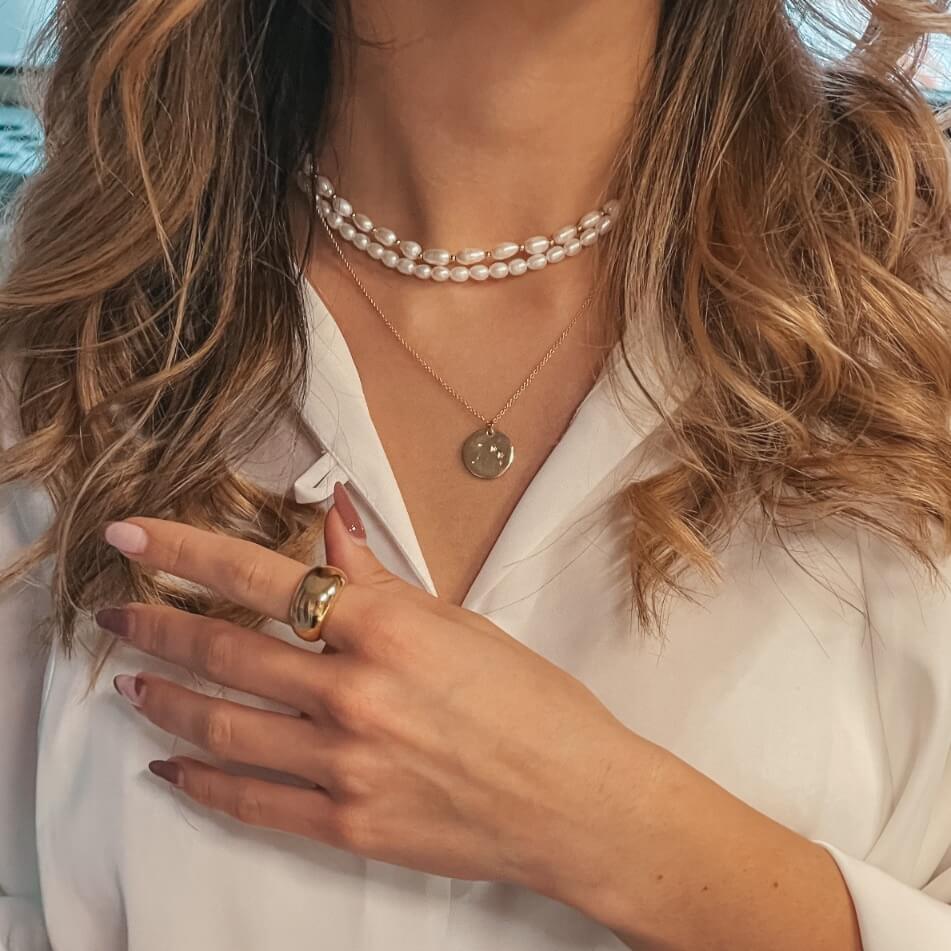 Golden Zodiac Silver Necklace - Aries - Indira