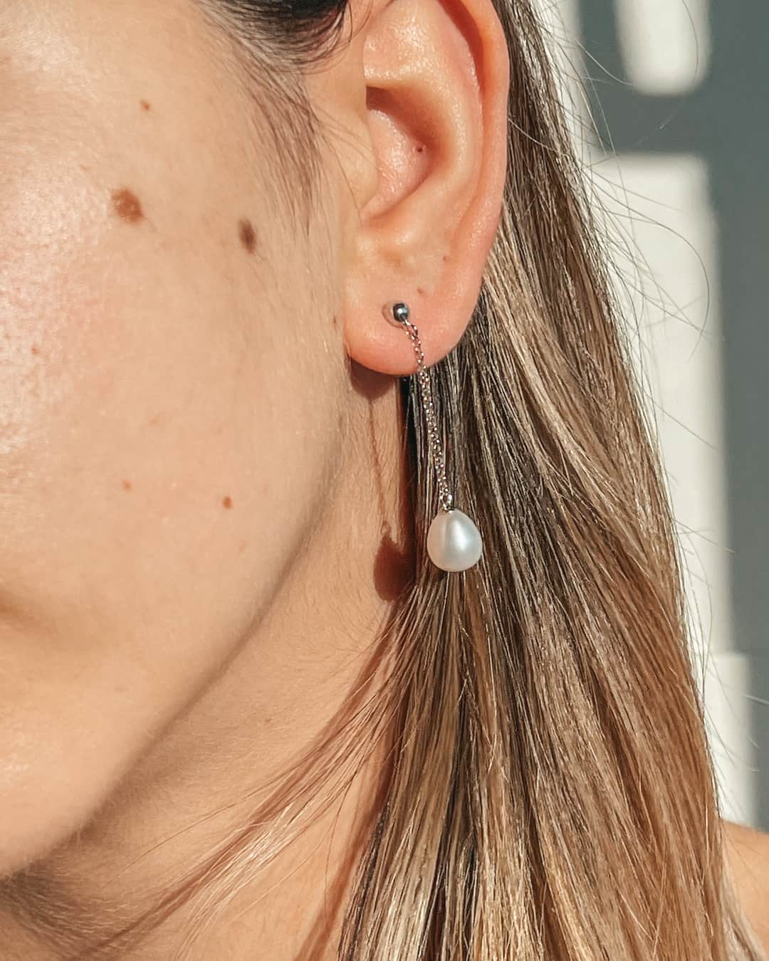 Khloe Silver Earrings - Natural Pearls - Indira