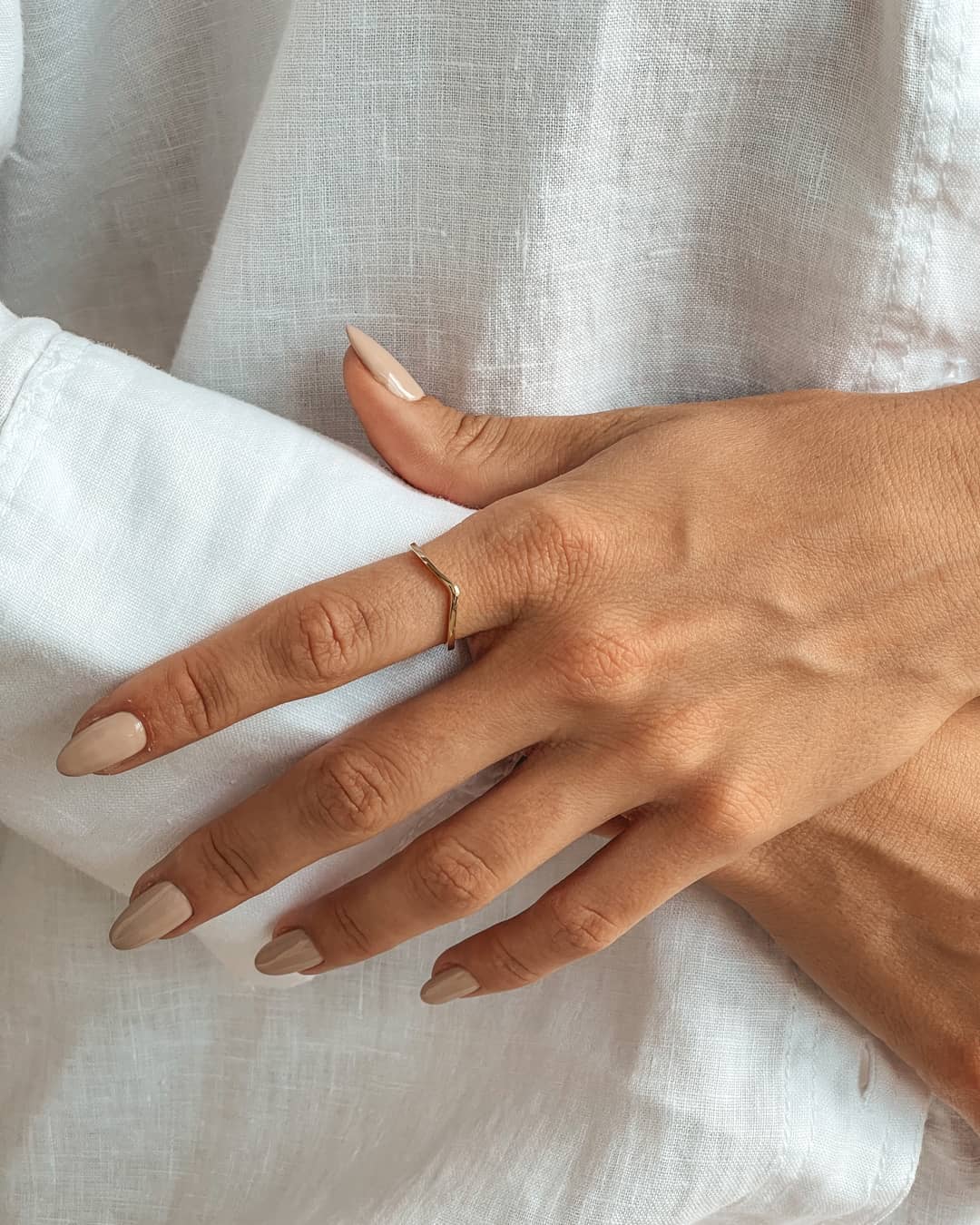Simple Gold V Ring - Indira
