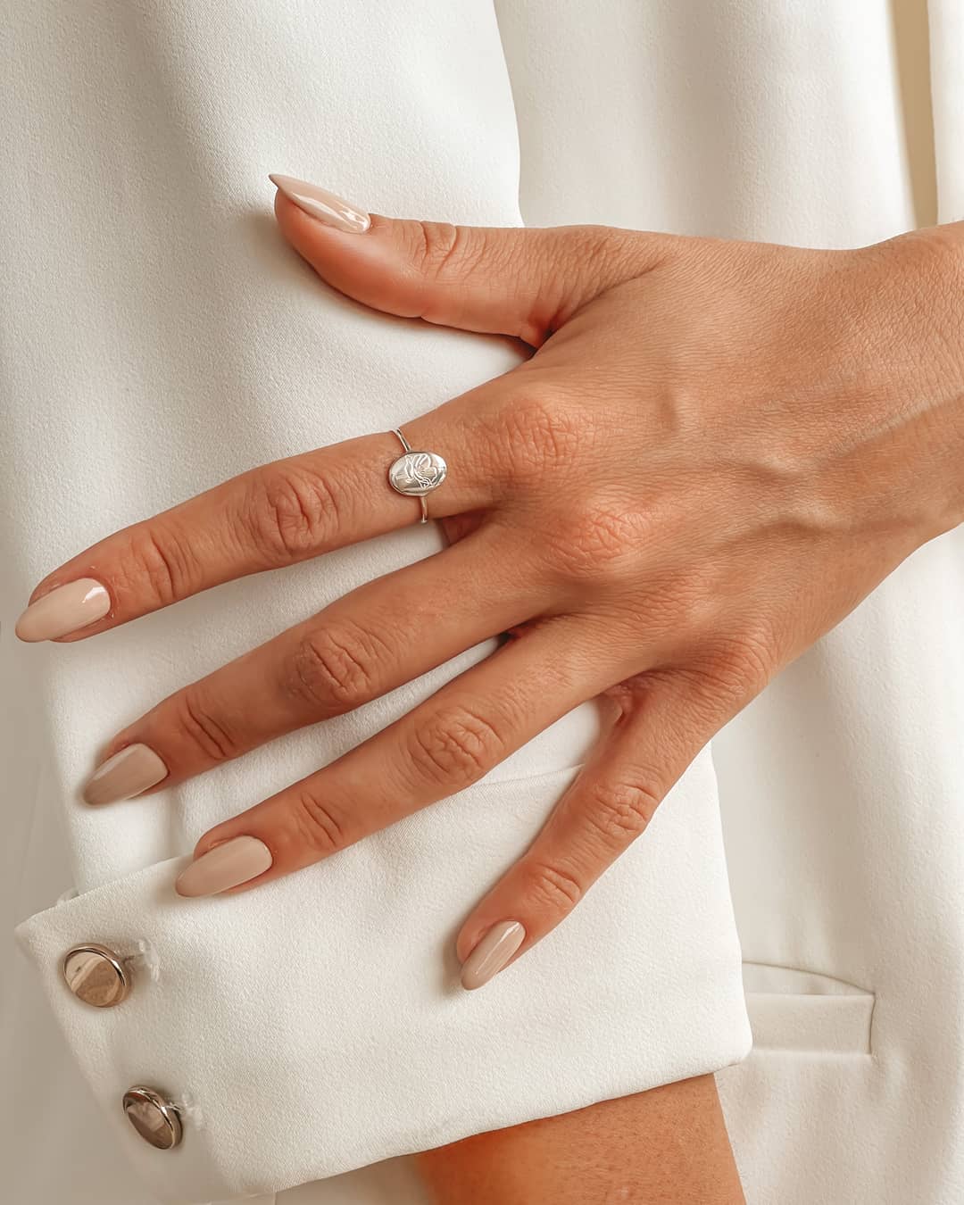 Birth Flower Silver Ring - August Poppy - Indira