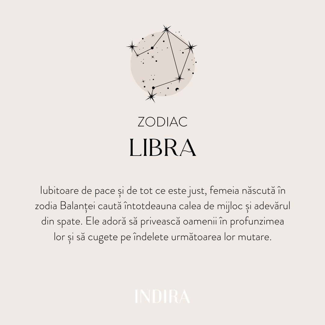 Golden Zodiac Silver Necklace - Libra - Indira