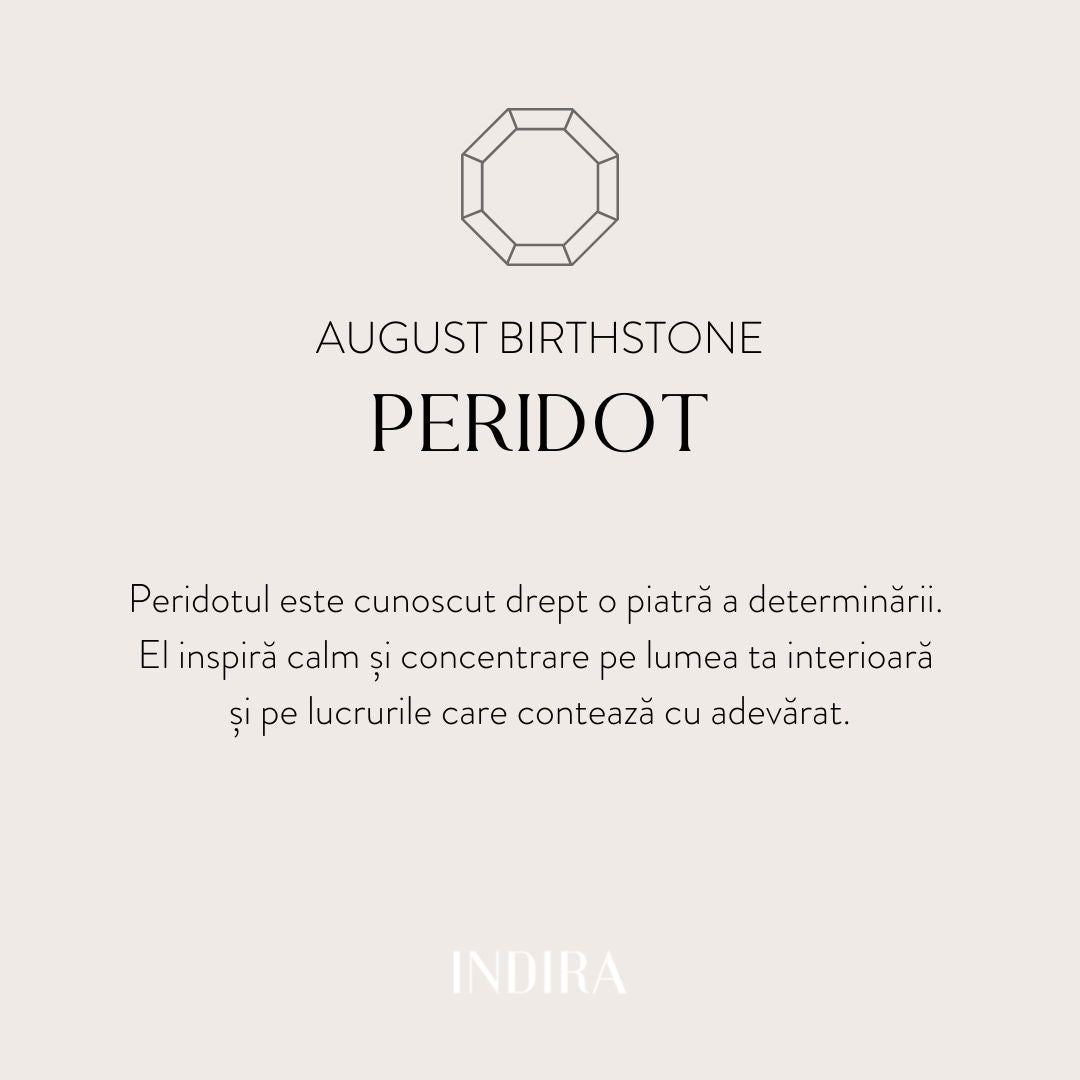 Birthstone Silver Cord Bracelet August - Peridot - Indira