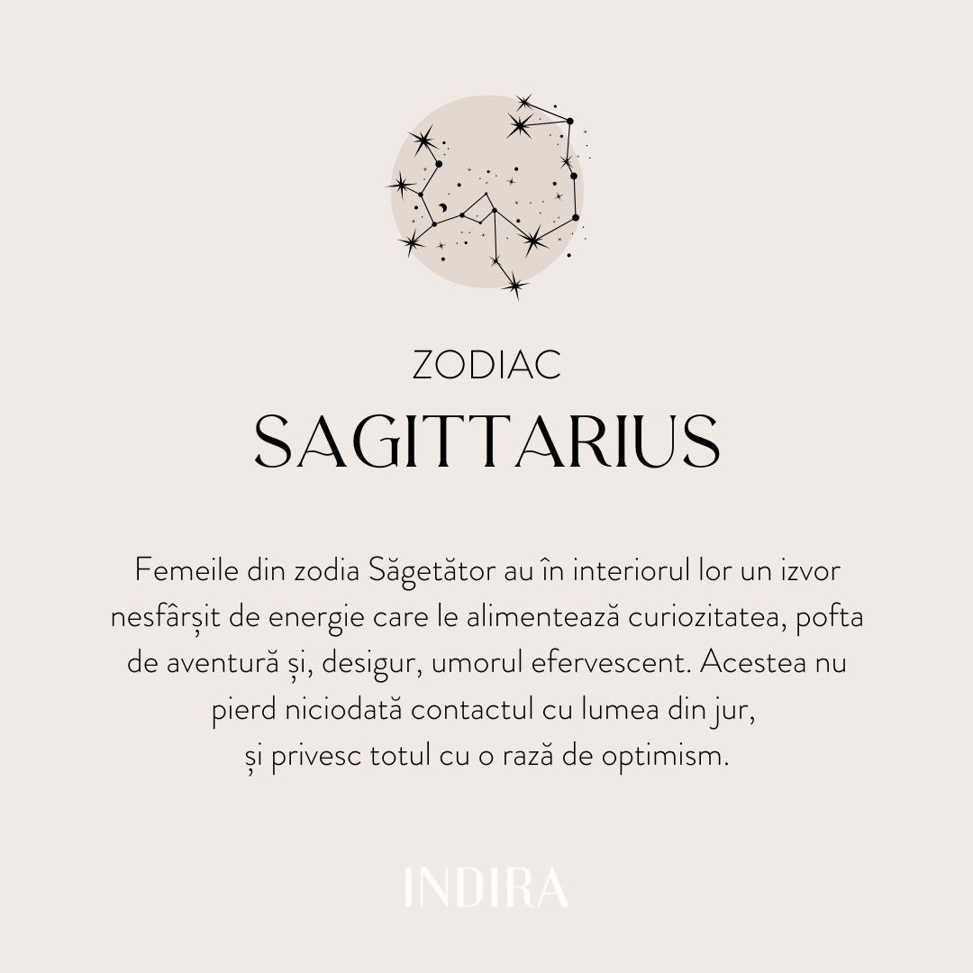 Golden Zodiac Silver Necklace - Sagittarius - Indira