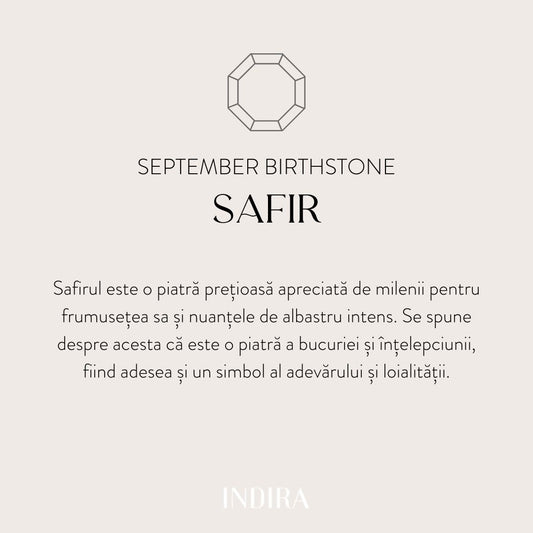 Colier din argint Birthstone September - Safir - Indira
