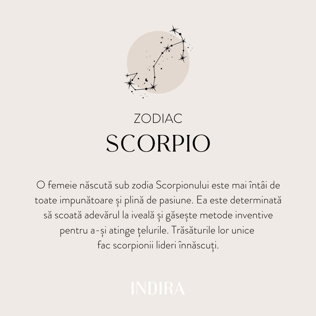 Golden Zodiac Silver Necklace - Scorpio - Indira