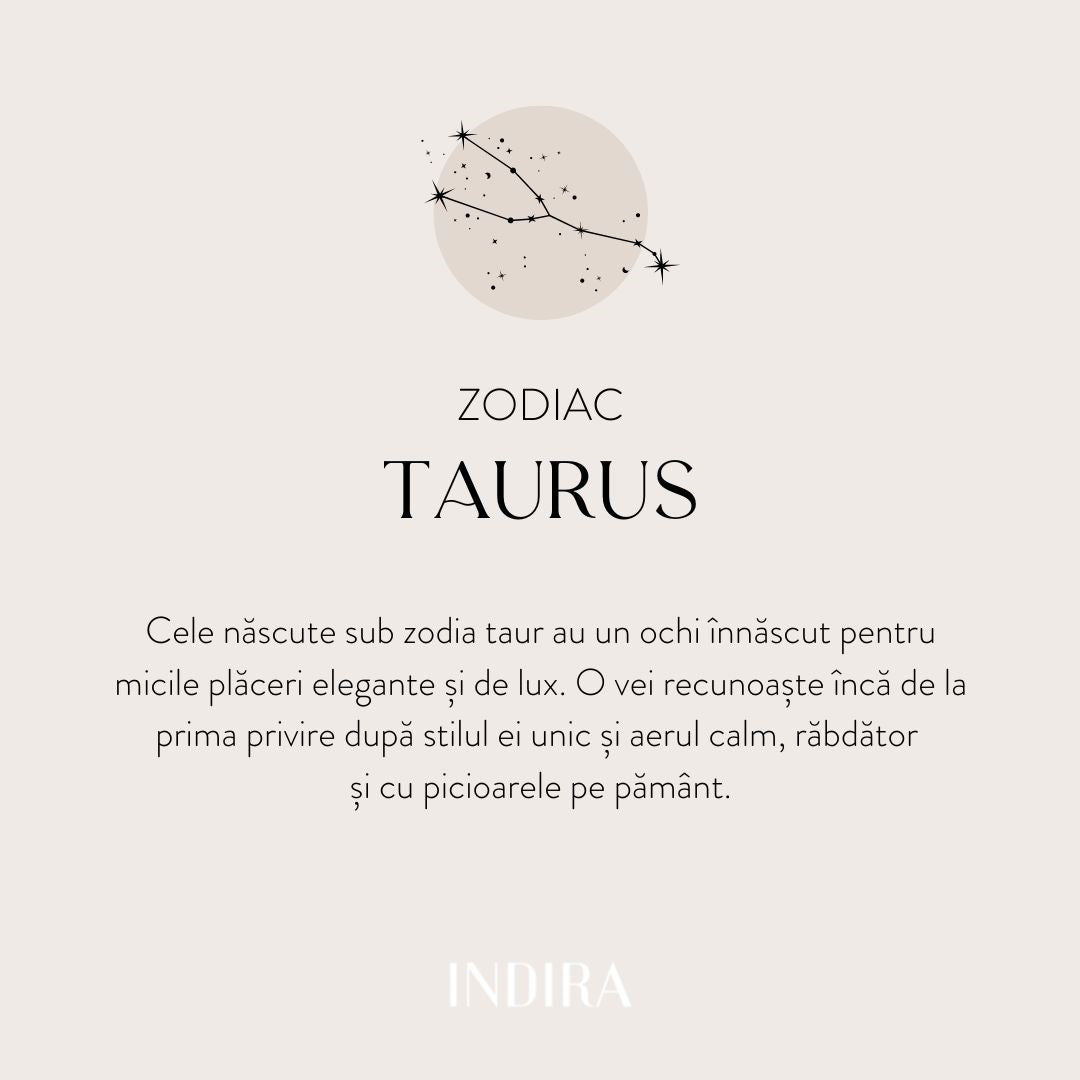 Golden Zodiac Silver Necklace - Taurus - Indira