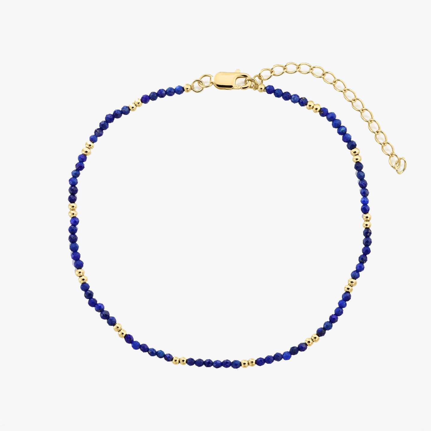 SummerScape Golden Silver Anklet – Lapis - Indira
