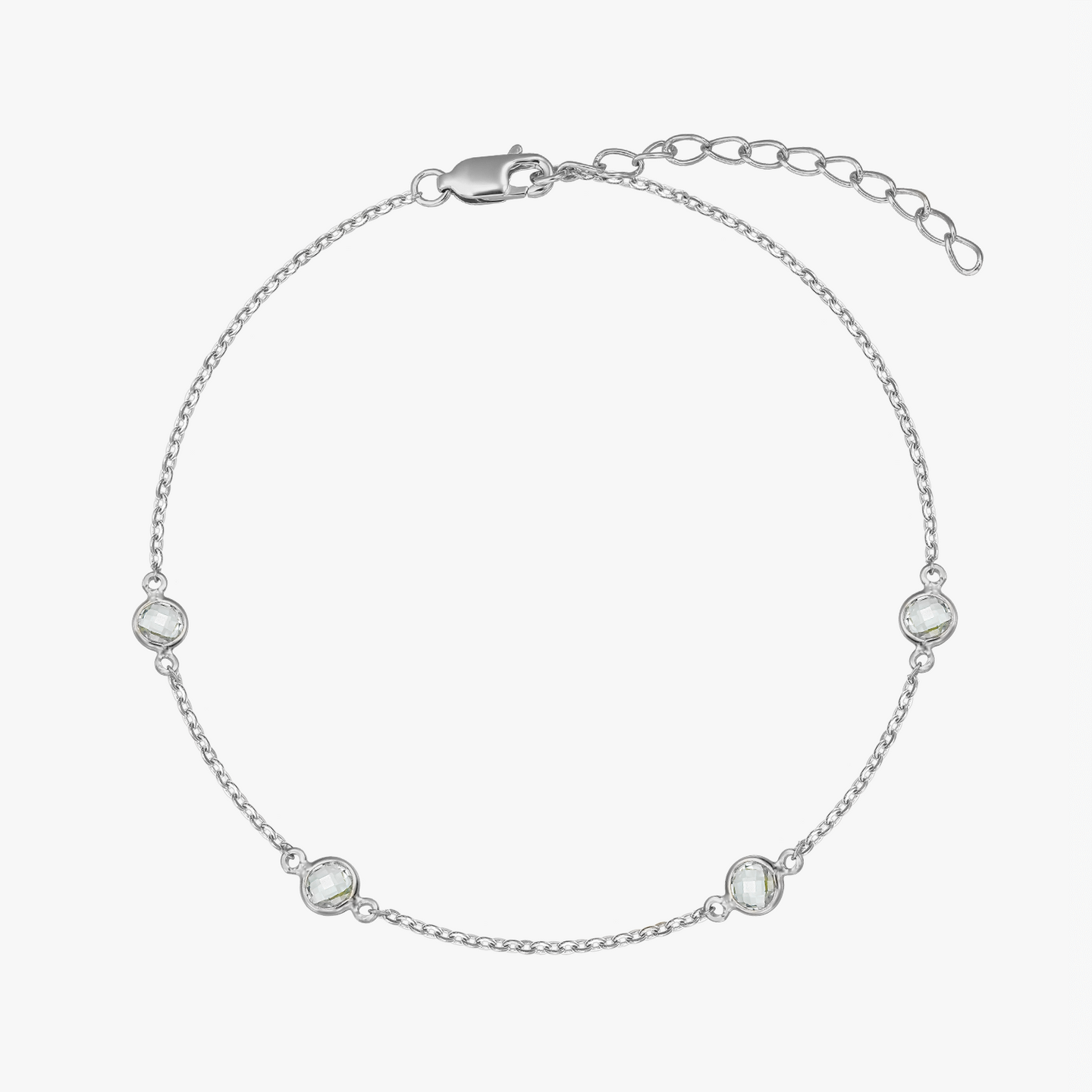 Indira Silver Birthstone Bracelet for December - Blue Topaz