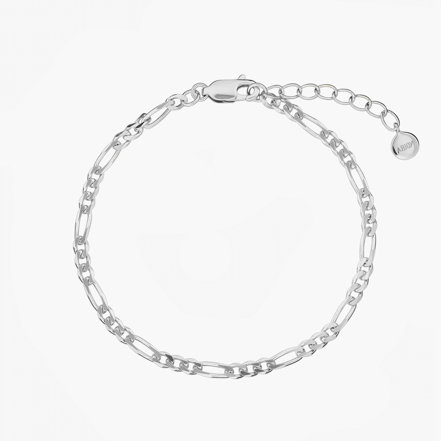 Silver Figaro Bracelet - Indira
